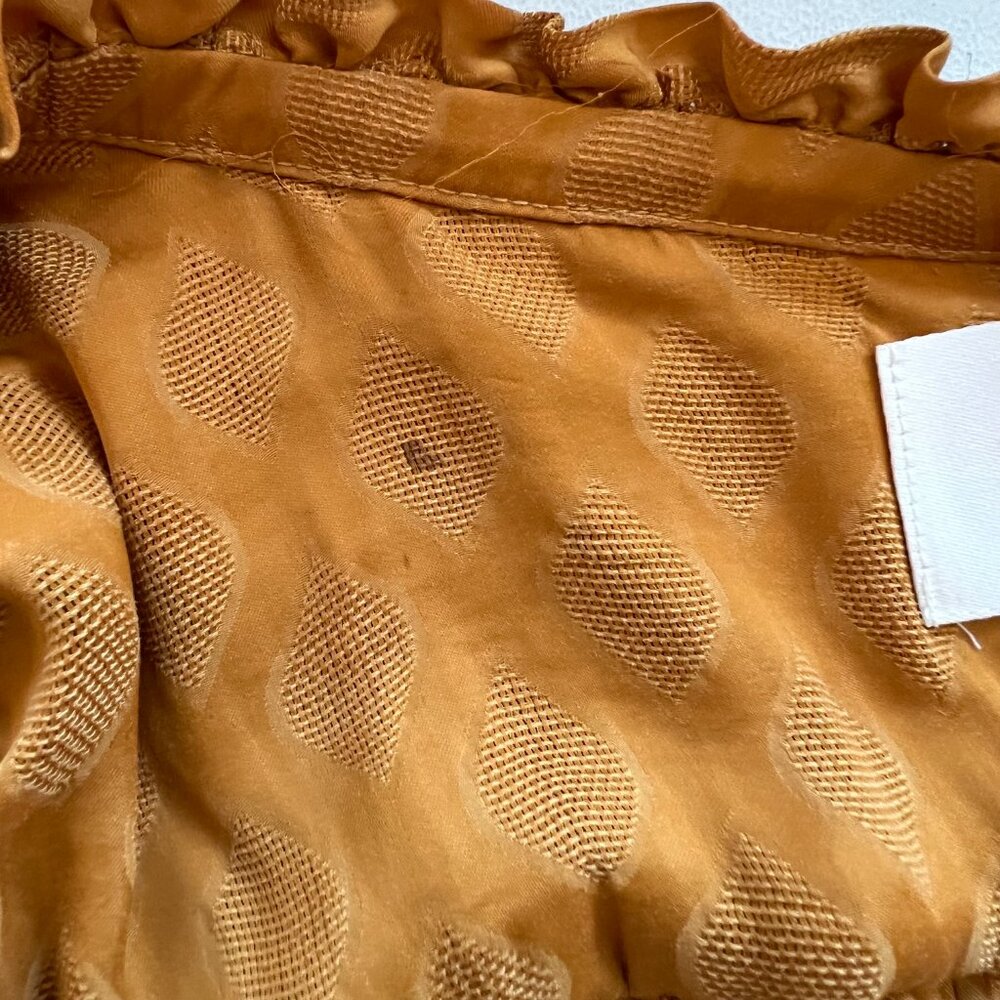 Anthro Maeve Saffron Boho Peasant Top Saffron Gold Flowy Summer Coquette Sz M - Picture 12 of 12